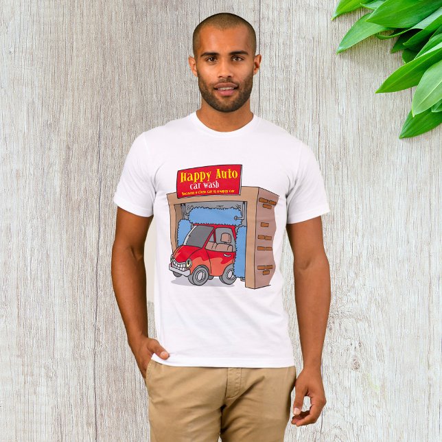 Lycklig Auto-bil Tvätta Manar T-Shirt (Skapare uppladdad)
