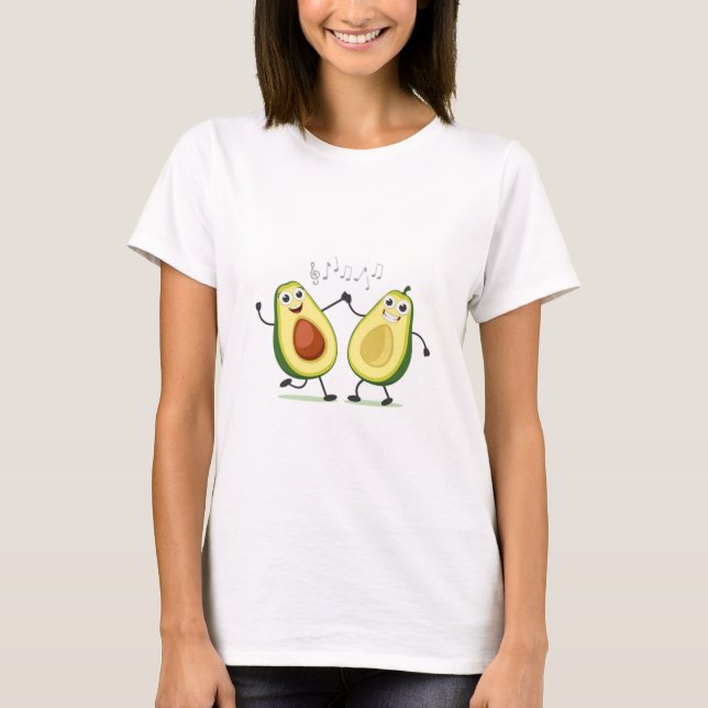 Lycklig Avocado dans T Shirt (Framsida)