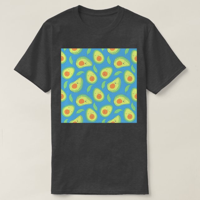 Lycklig Avocado Mönster 5 T Shirt (Design framsida)