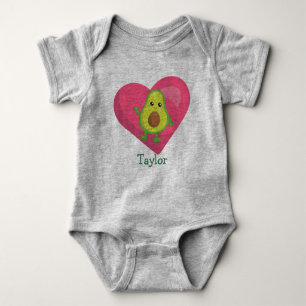 Lycklig Avocado Rosa Hjärta T Shirt