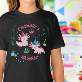 Lycklig Axolotl Birthday Girl T Shirt