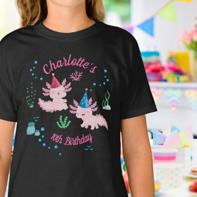 Lycklig Axolotl Birthday Girl T Shirt (Skapare uppladdad)