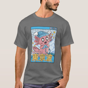 Lycklig Axolotl Gaming Vaporwave Aesthetic Kawaii T Shirt