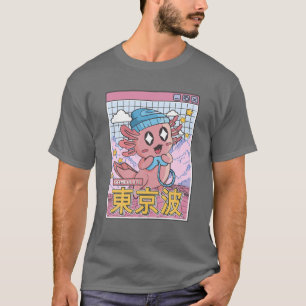 Lycklig Axolotl Gaming Vaporwave Aesthetic Kawaii T Shirt