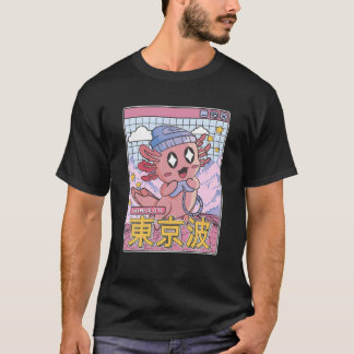 Lycklig Axolotl Gaming Vaporwave Aesthetic Kawaii T Shirt