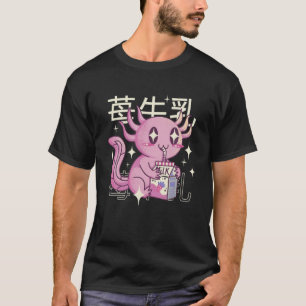Lycklig Axolotl med jordgubbsodlingen Mjölk Japan  T Shirt