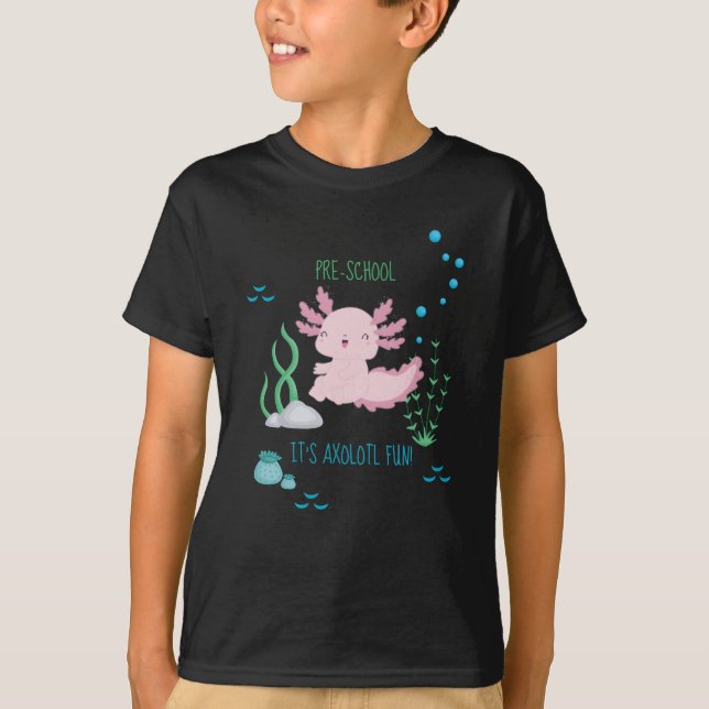 Lycklig Axolotl valfritt Klass Back to school T Shirt (Framsida)