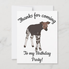 Lycklig B-dagars Baby Okapi-djur Tack Kort