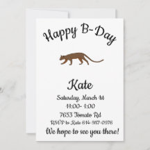 Lycklig B-day Fossa Madagaskar Animal