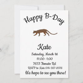 Lycklig B-day Fossa Madagaskar Animal Inbjudningar