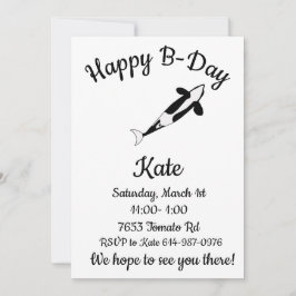 Lycklig B-day Orca Whale Inbjudningar