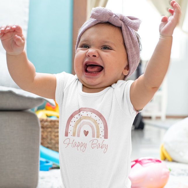 Lycklig Baby Boho Rainbow Baby Bodykostdräkt T Shirt (Skapare uppladdad)