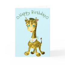 Lycklig Baby Giraffe-födelsedagskort