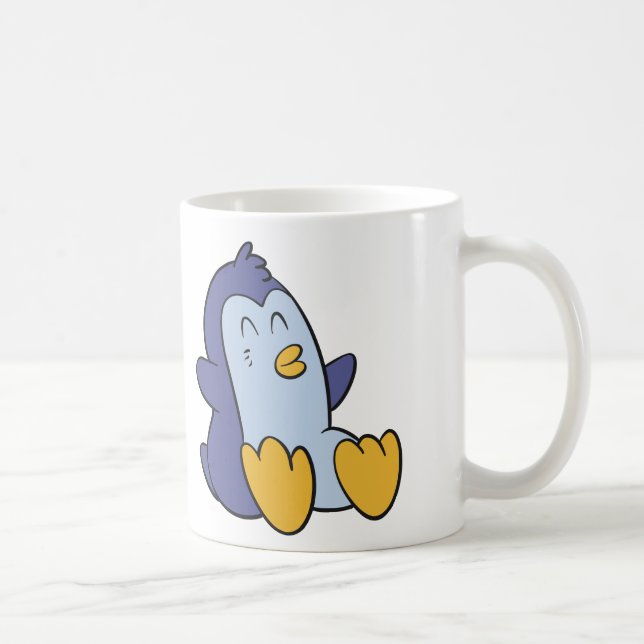Lycklig Baby penguin | välj bakgrund färg Kaffemugg (Höger)
