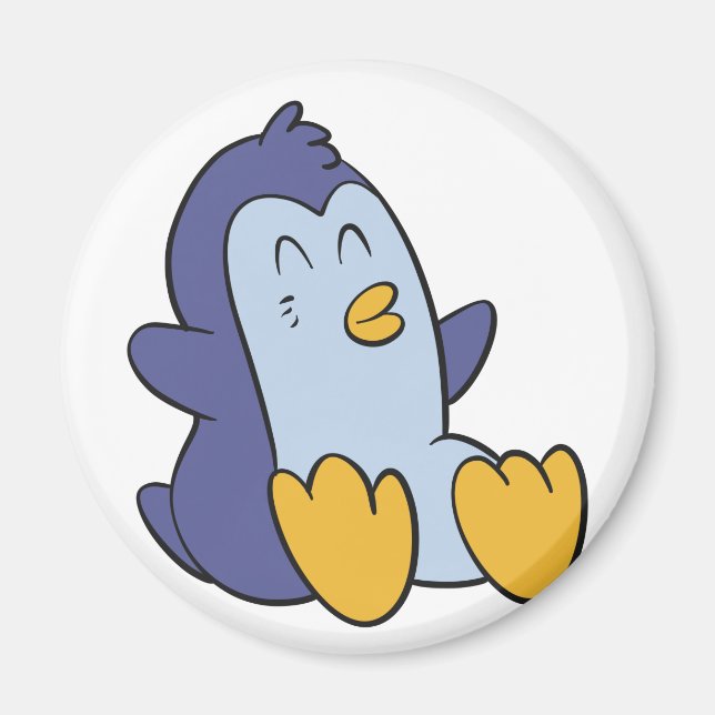 Lycklig Baby penguin | välj bakgrund färg Magnet (Framsidan)