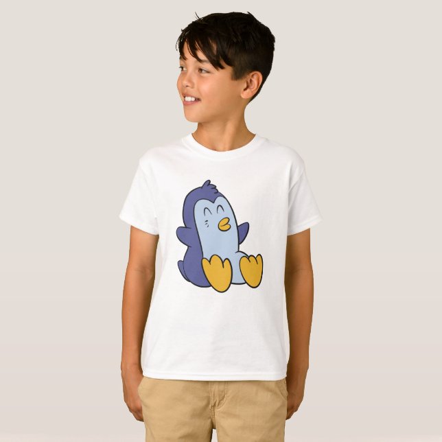 Lycklig Baby penguin | välj bakgrund färg T Shirt (Hel framsida)