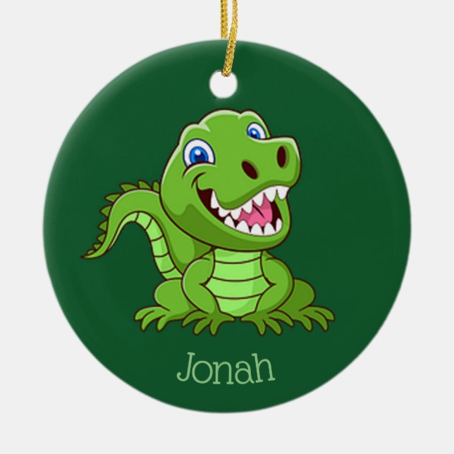 Lycklig Baby T-Rex Dinosaur Ornament (Framsidan)