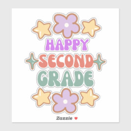 Lycklig back to school, hej 2:a klass-klistermärke klistermärken