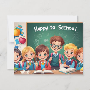 Lycklig back to school vykort