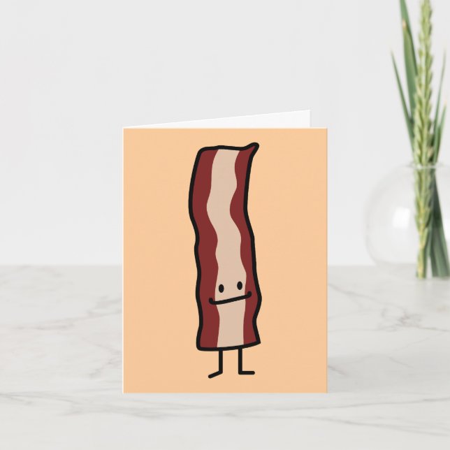 Lycklig Bacon Smirk Classic Design Kort (Framsida)