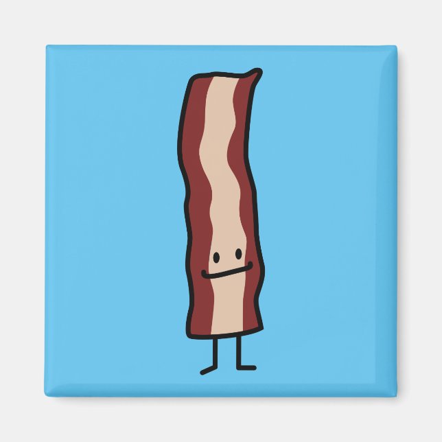 Lycklig Bacon Smirk Classic Design Magnet (Framsidan)