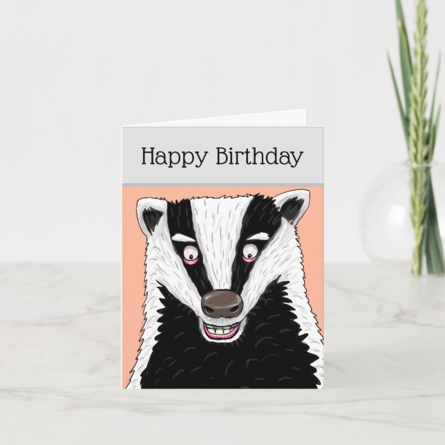 Lycklig Badger Birthday! Kort (Framsida)