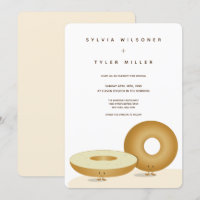 Lycklig Bagel Bröllop White Brown Cream Lodrät