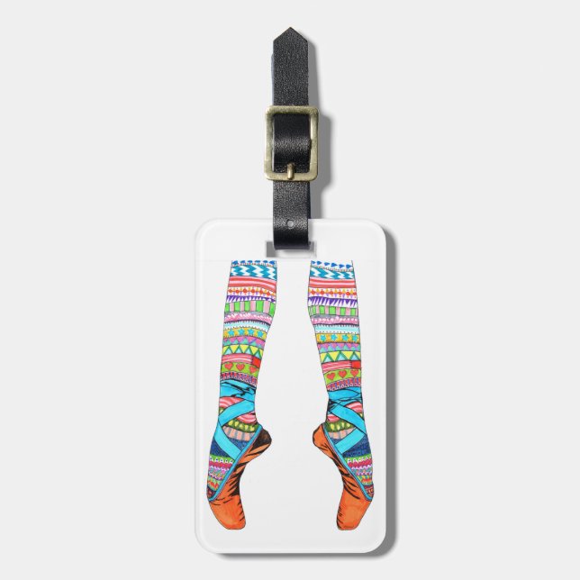 Lycklig balettmärkre bagagebricka (Vertikal Framsida)