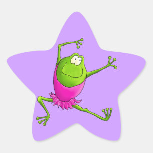 Lycklig Balle Frog Stjärnformat Klistermärke