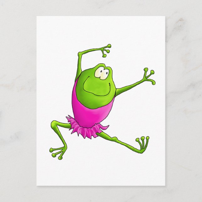 Lycklig Balle Frog Vykort (Framsida)
