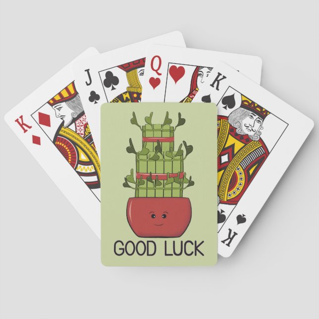 Lycklig Bambusträd med hälsning Casinokort (Baksidan)