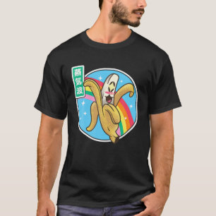Lycklig Banana Rainbow Japan Stil Otaku 90S Vaporw T Shirt