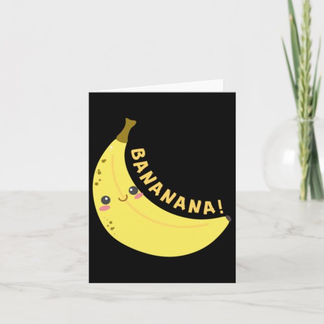Lycklig Banana Sticker Kort (Framsida)