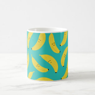 Lycklig Bananas Cute Fruit Mönster Kaffemugg