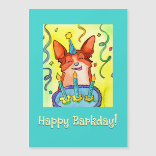 Lycklig Barkday! Corgi Birthday Card