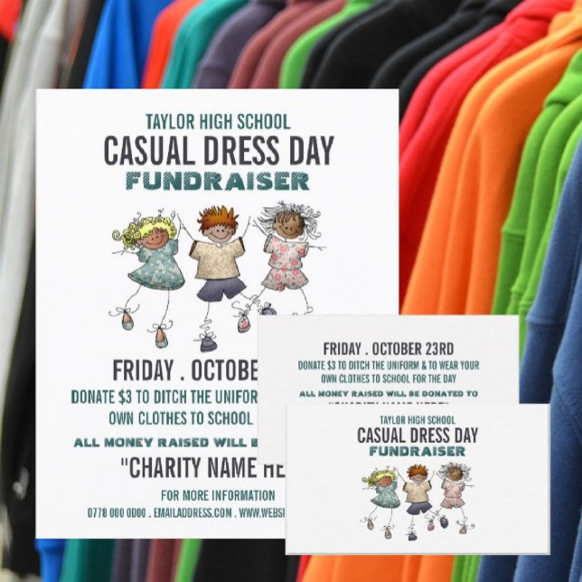Lycklig Barn, Avslappnad Dress Day Fundraiser Adve Flygblad (Skapare uppladdad)