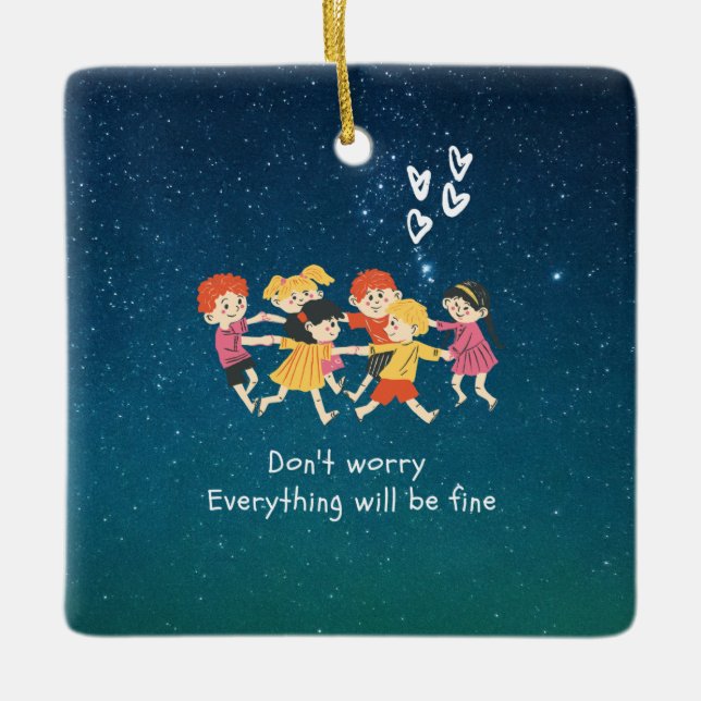 Lycklig Barn Julgransprydnad Keramik (Framsida)