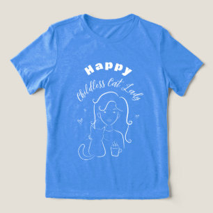 Lycklig, barnälland Cat Dam Line Art T-shirt