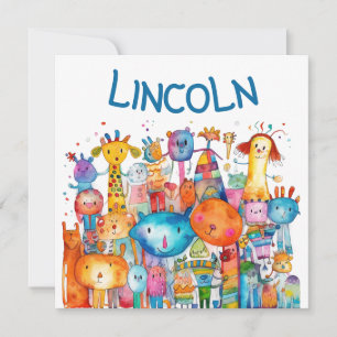 Lycklig Barns teckning Boskap Julkort