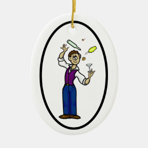 Lycklig Bartender Day Ornament - Male Bartender