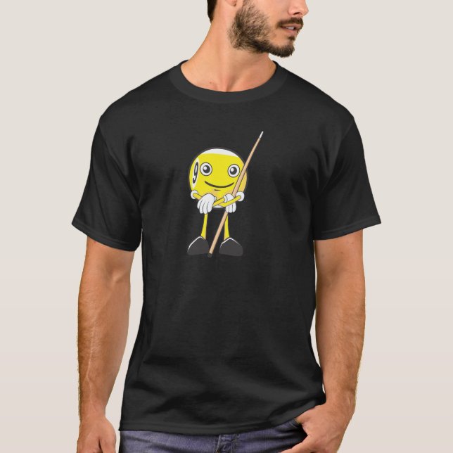 Lycklig basebollspelare för Billiard nio T Shirt (Framsida)