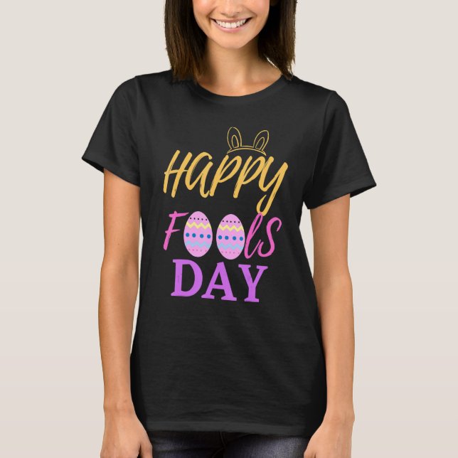 Lycklig-bassänger dag 1 april för Påsk T Shirt (Framsida)