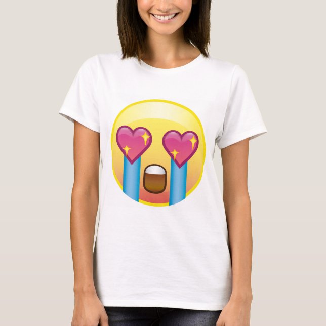 Lycklig bästa Emoji Fangirl för upphetsad Tee Shirt (Framsida)