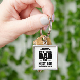 Lycklig bästa fars dag-presentidéer bra värd pappa fyrkantig silverfärgad nyckelring