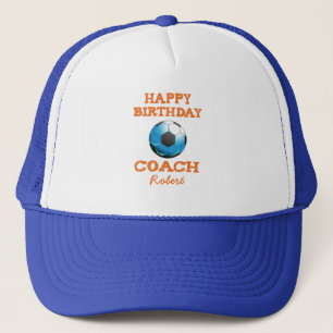 Lycklig Bday Soccer Coach Orange/Teal/Blue Starbur Truckerkeps