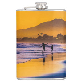 Lycklig Beach Dancer vid Sunset Fickplunta