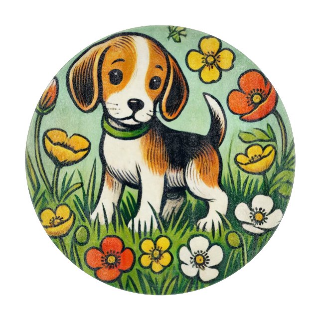 Lycklig Beagle Hund (Framsidan)
