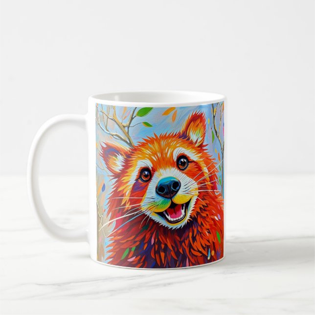 Lycklig Bear Expresstjänster abstrakt animal art Kaffemugg (Vänster)