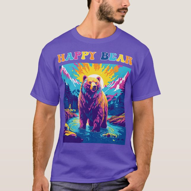 Lycklig Bear T Shirt (Framsida)