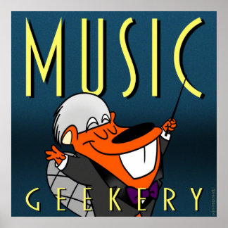 Lycklig Beaver 9 tum x 9 tum poster: Music Geekery Poster